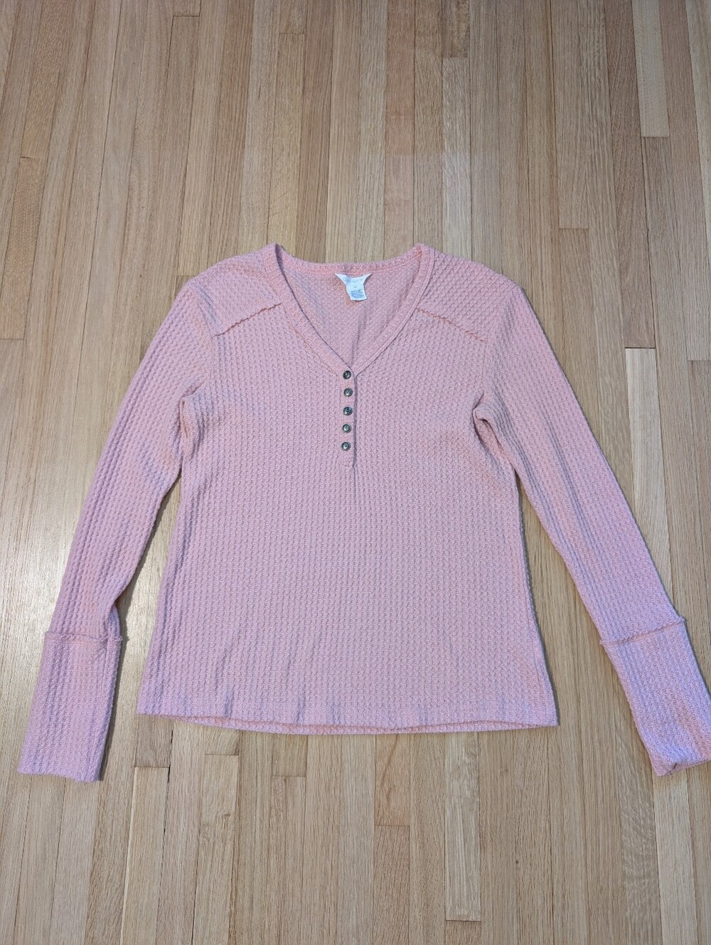 Caslon Pink Waffle knit top XS